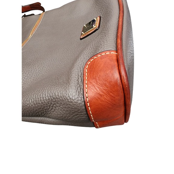 Dooney Bourke Pebble Leather Handbag Shoulder Bag‎ Gray Brown Trim - Picture 11 of 13